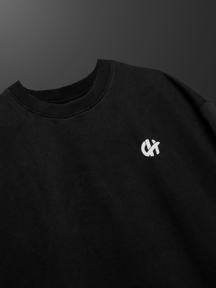 Hustlers Club Oversized Heavy French Cotton T-Shirt (Black and White)