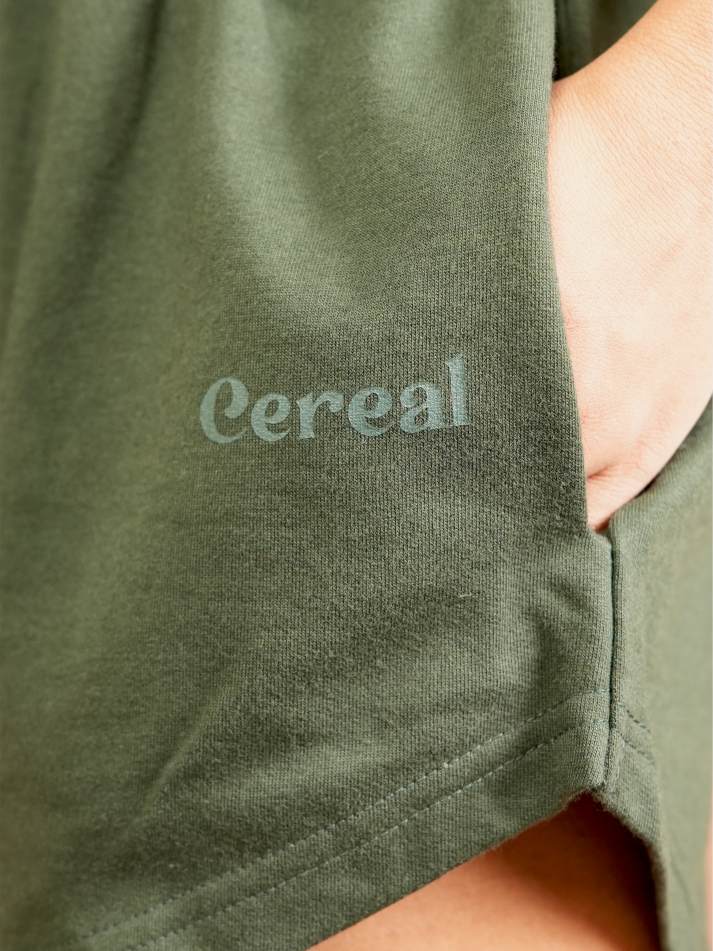 Olive Green Sweat Shorts For Women