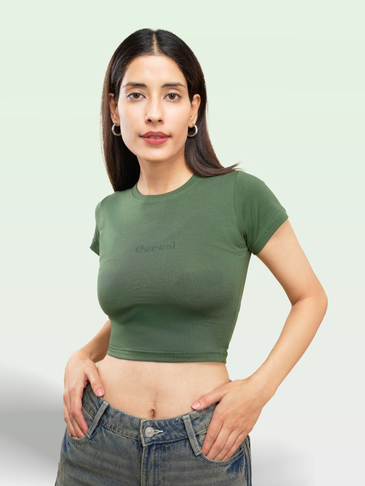 Olive Green Baby Tee