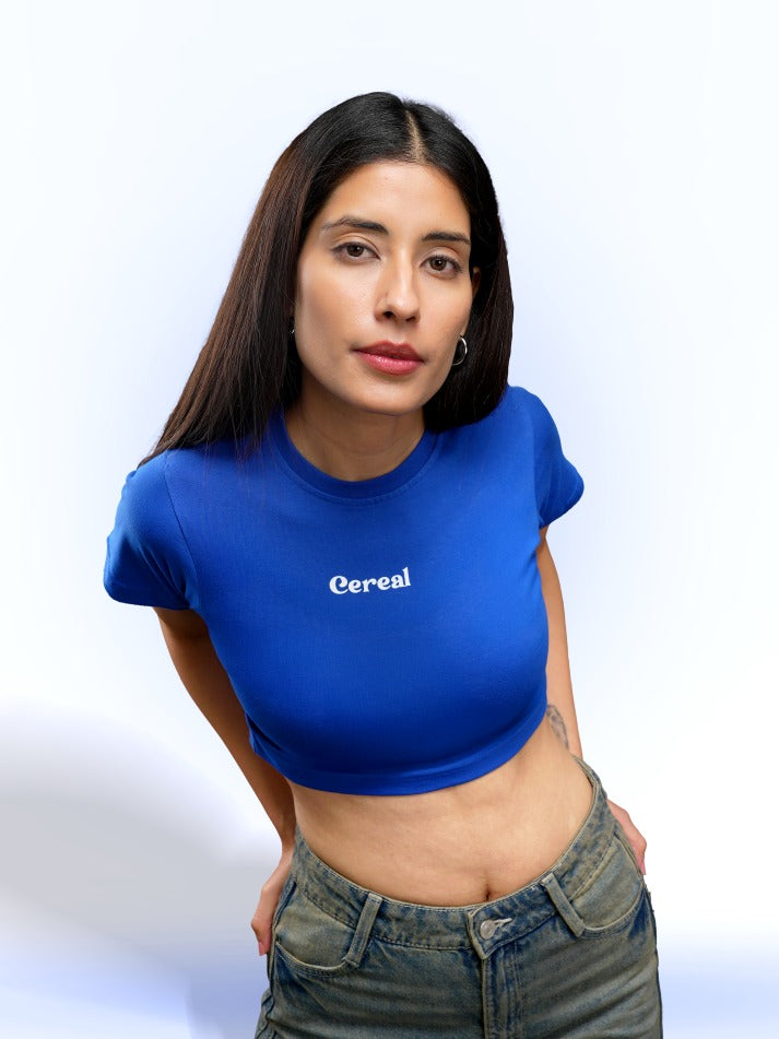 Royal Blue 100% Cotton Crop Top
