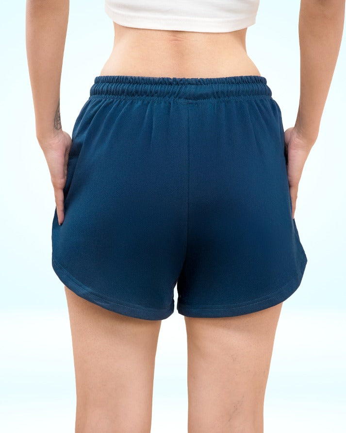 Navy Blue Sweat Shorts For Women