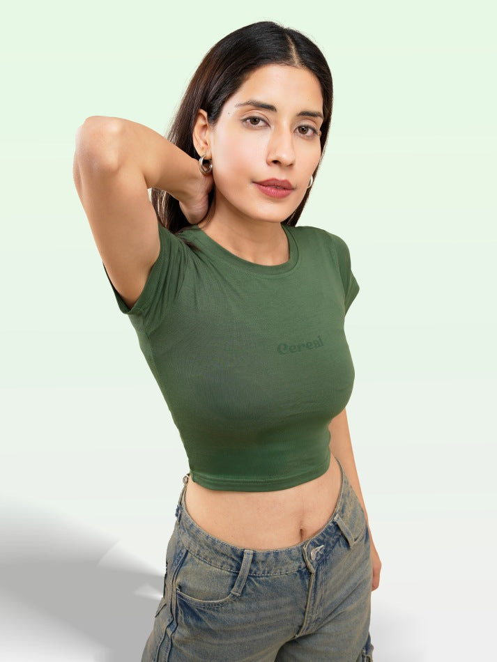 Olive Green Baby Tee