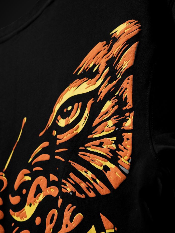 Butterfly Tiger Oversized Heavy French Cotton T-Shirt