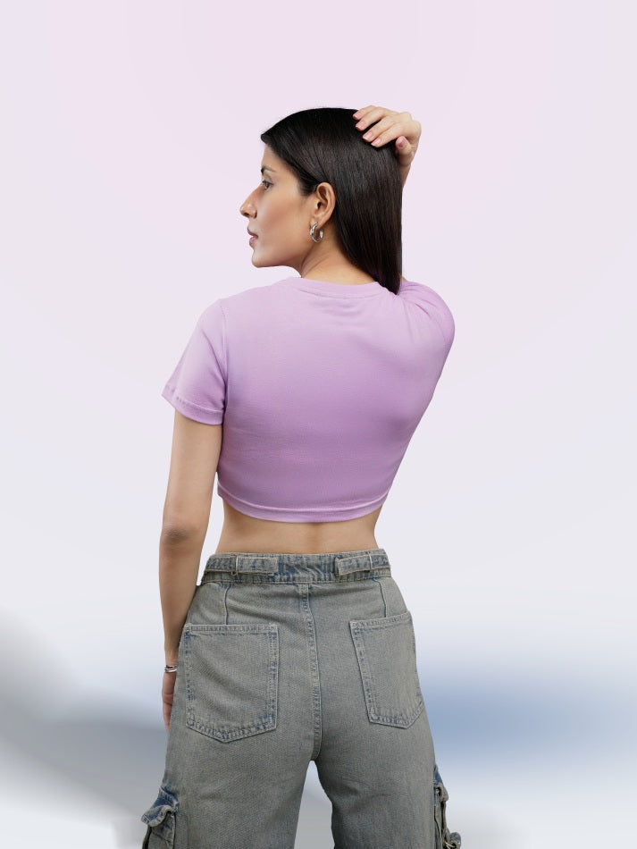Lilac 100% Cotton Crop Top