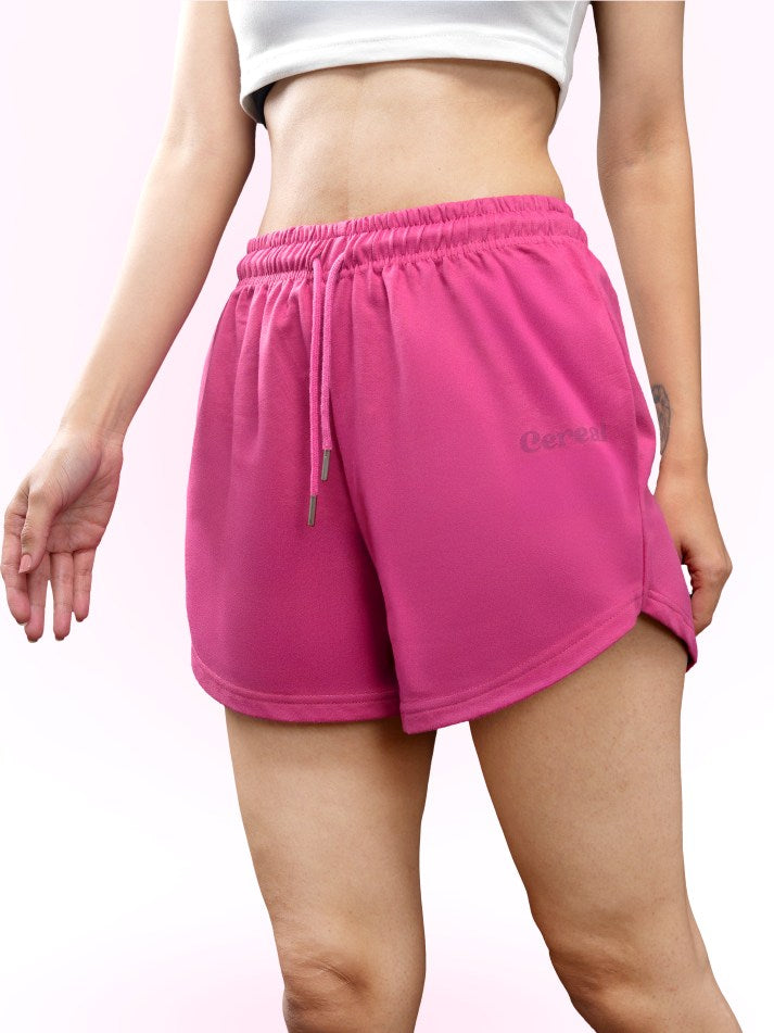 Hot Pink Sweat Shorts For Women