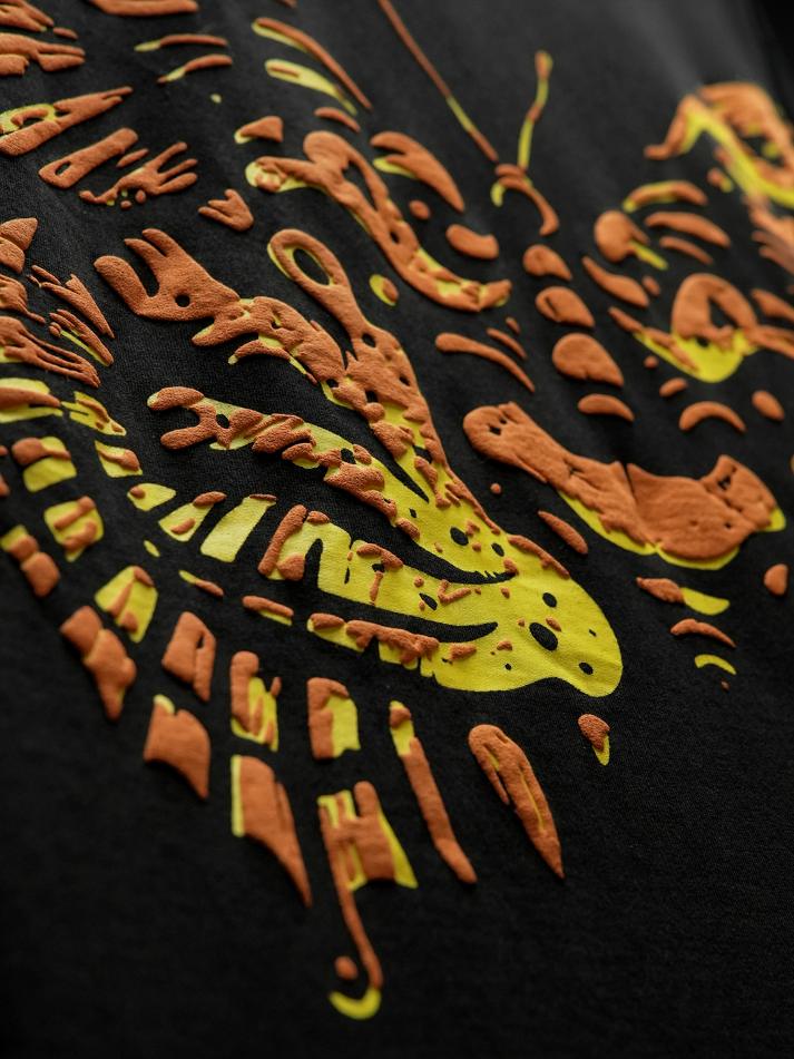 Butterfly Tiger Oversized Heavy French Cotton T-Shirt