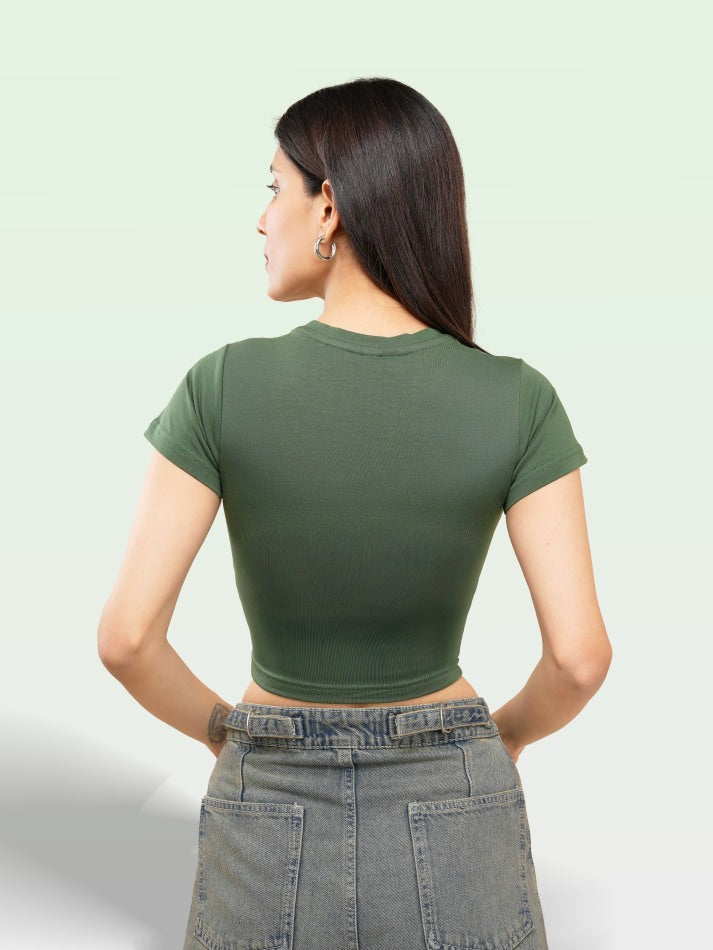 Olive Green Baby Tee