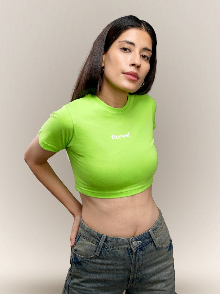 Neon Green 100% Cotton Crop Top