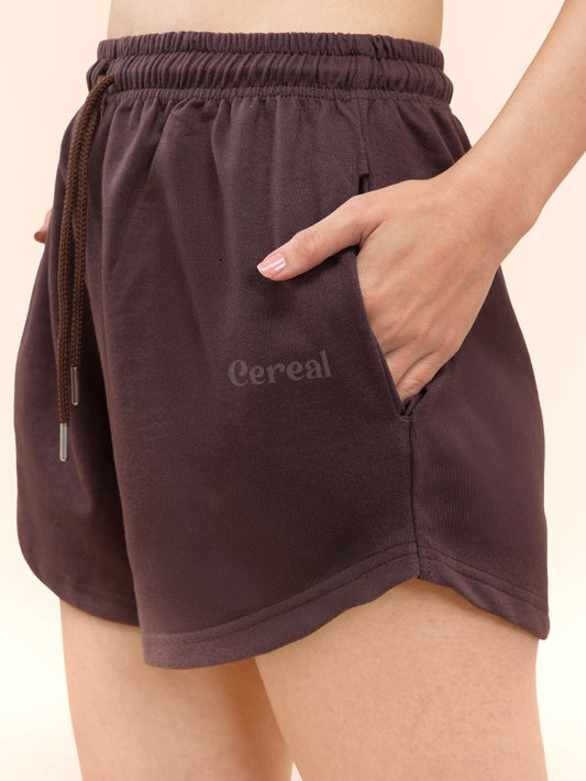 Brown Sweat Shorts For Women