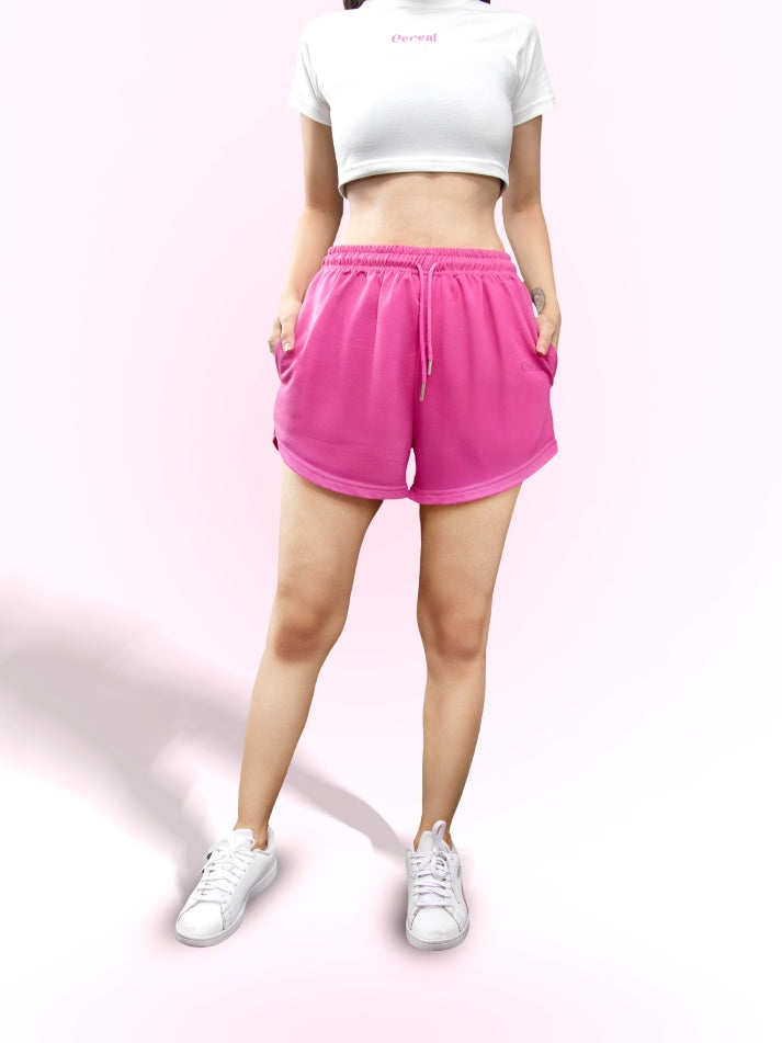Hot Pink Sweat Shorts For Women
