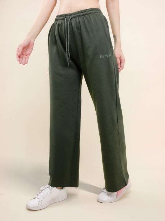 Olive Green A-Line Bomber Pants for Women