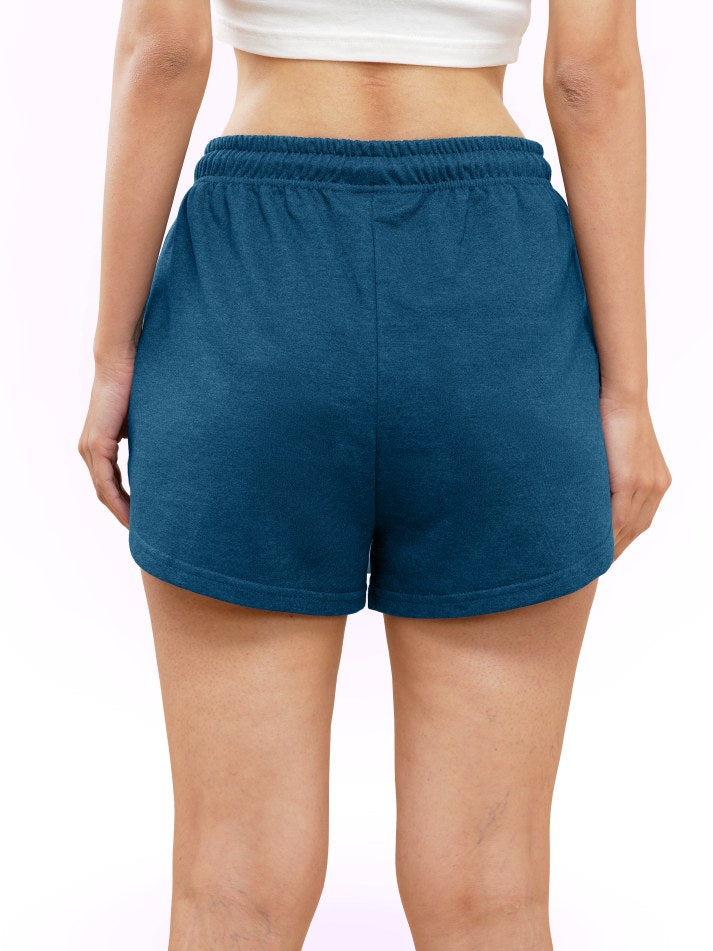 Airforce Blue Sweat Shorts For Women