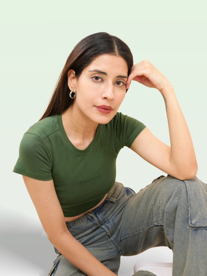 Olive Green Baby Tee