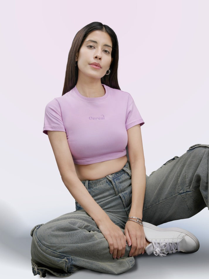 Lilac 100% Cotton Crop Top