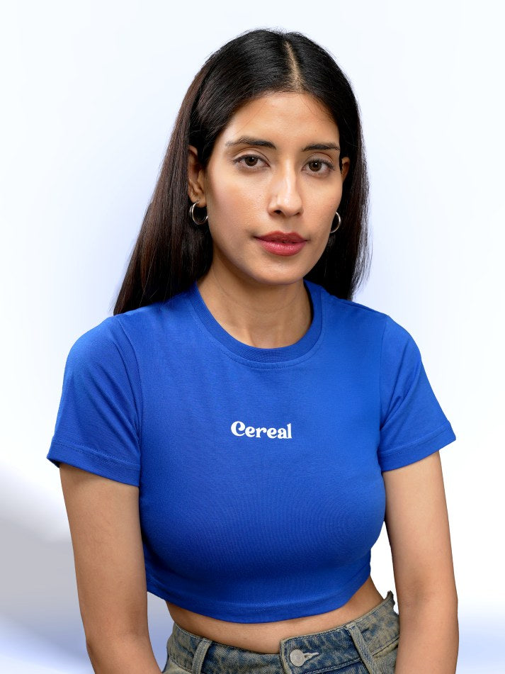 Royal Blue 100% Cotton Crop Top