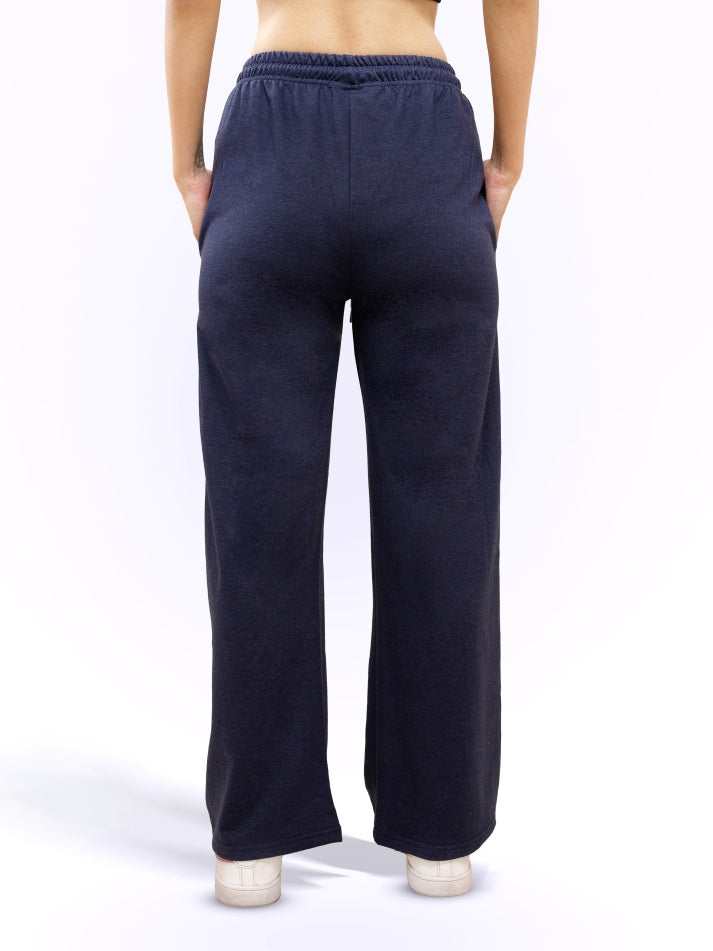 Navy Milange A-Line Bomber Pants