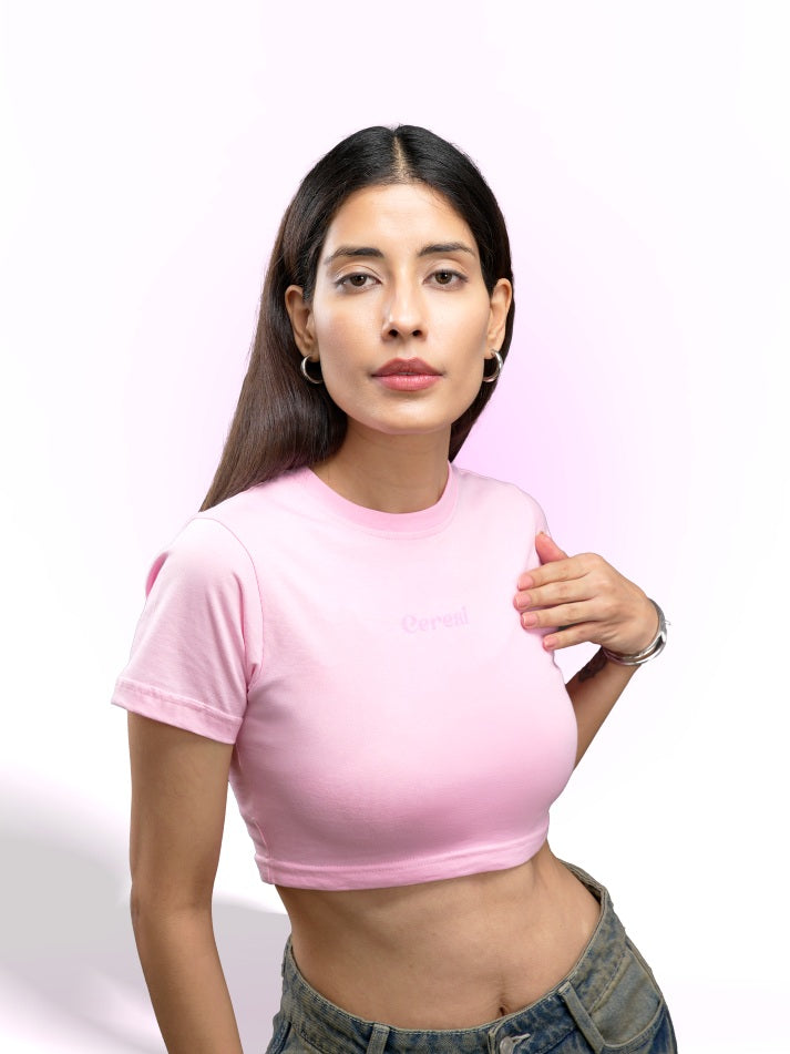 Baby Pink 100% Cotton Crop Top