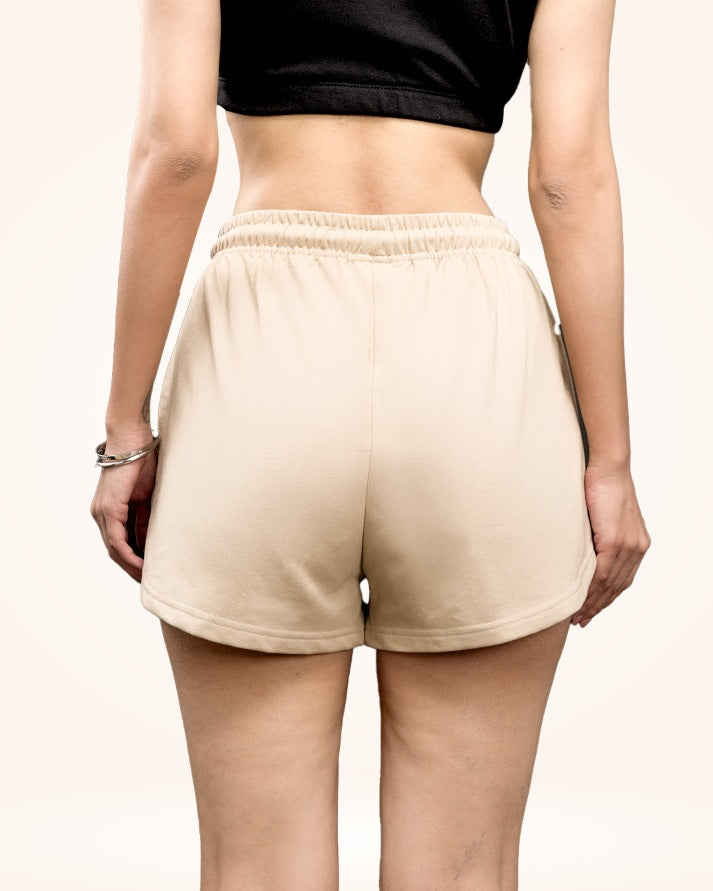 Beige Sweat Shorts For Women