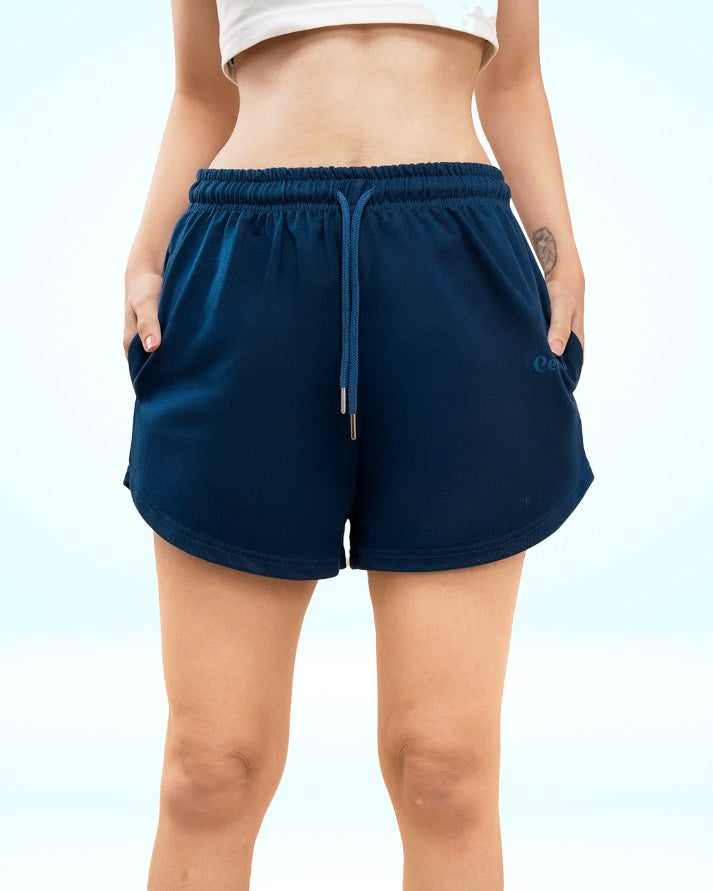 Navy Blue Sweat Shorts For Women