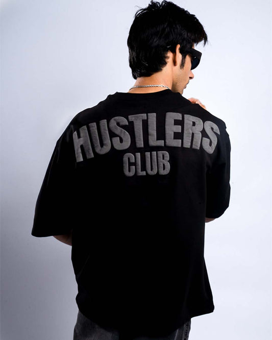 Hustlers Club Oversized Heavy French Cotton T-Shirt (Black)