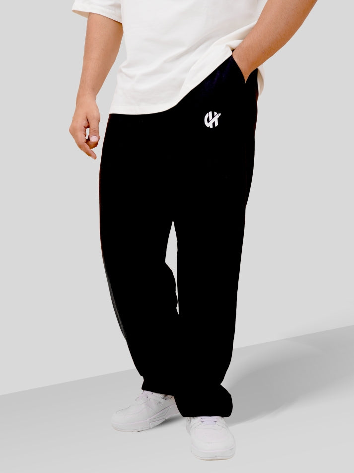 Straight Black Heavy Weight Joggers