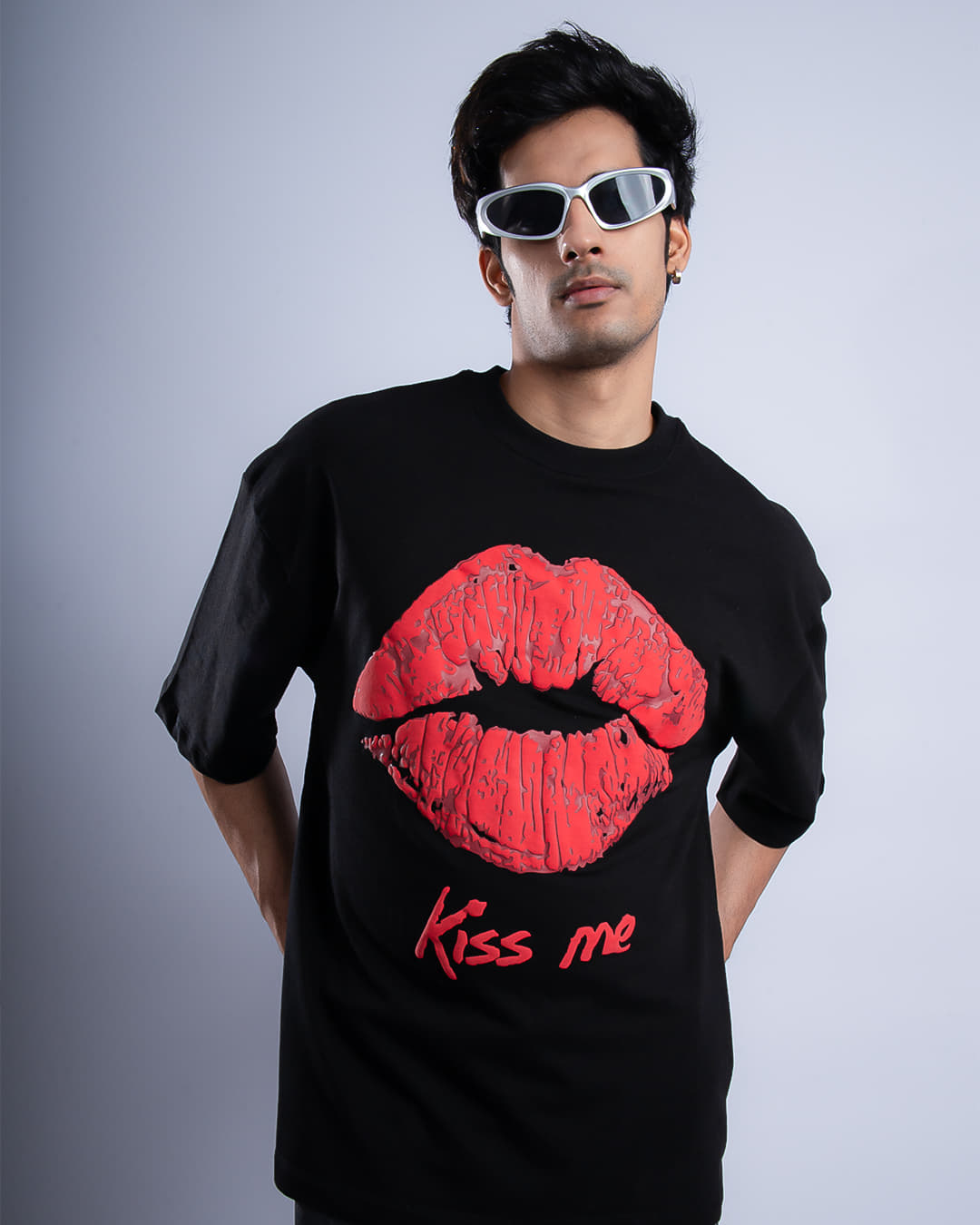 Kiss Me Oversized Heavy French Cotton T-Shirt