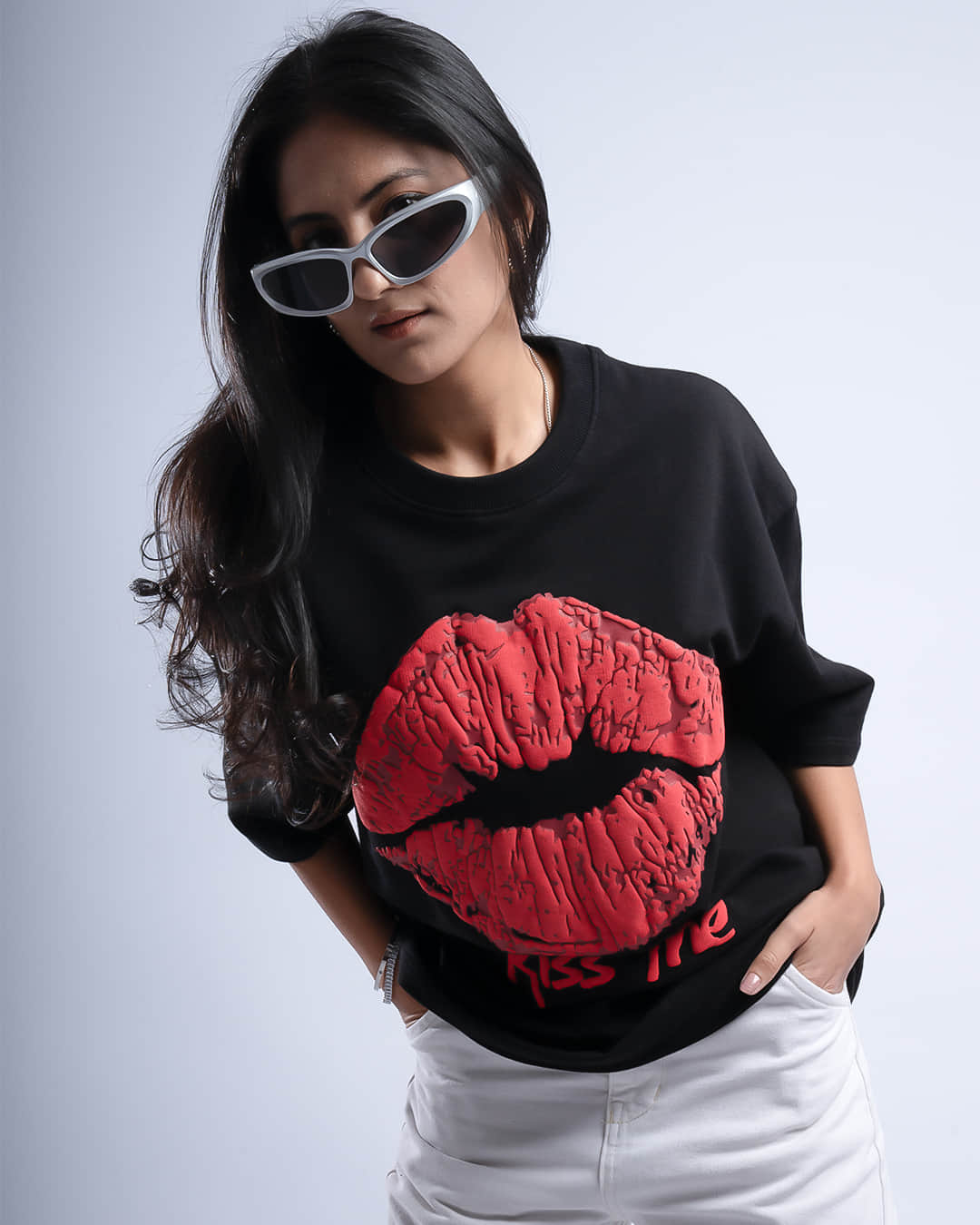 Kiss Me Oversized Heavy French Cotton T-Shirt