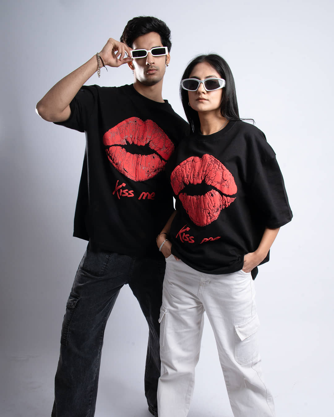 Kiss Me Oversized Heavy French Cotton T-Shirt