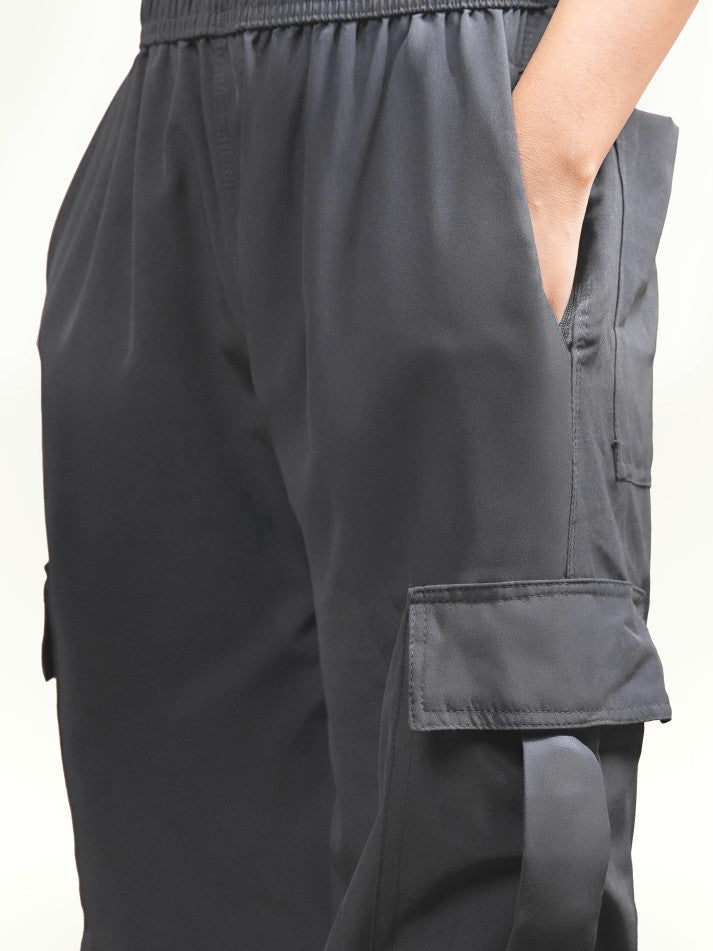VIRAL Grey Parachute Pants Loose Fit For Women