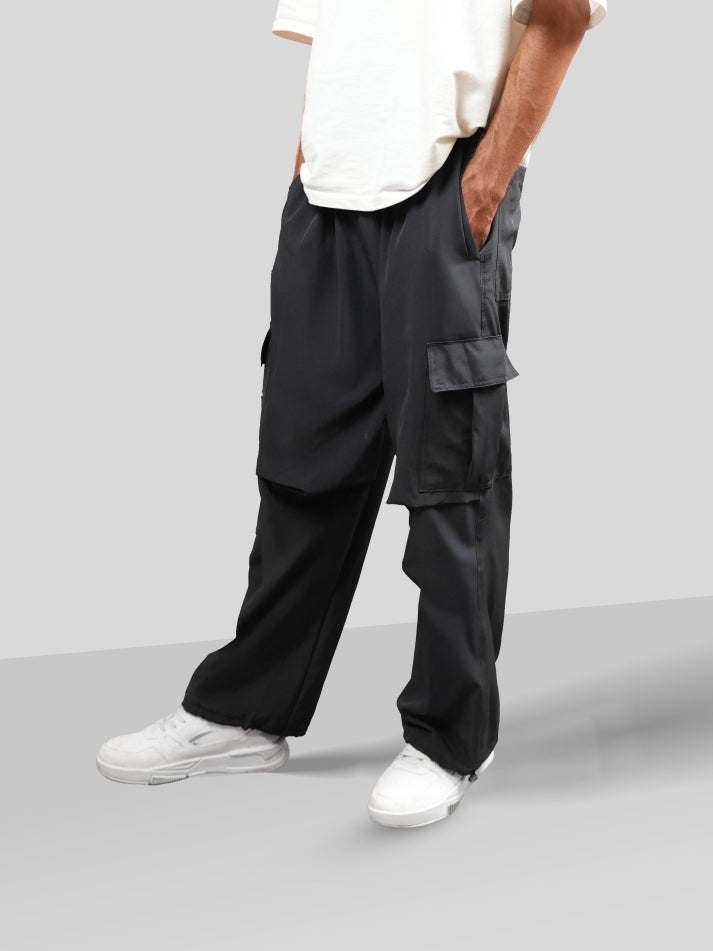 VIRAL Grey Parachute Pants Loose Fit