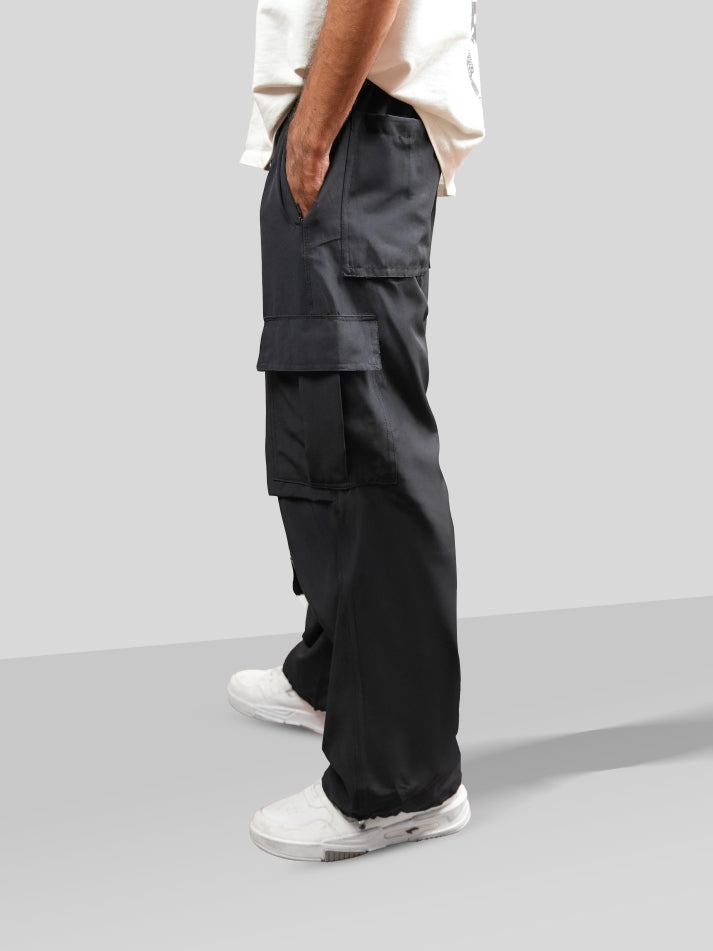 VIRAL Grey Parachute Pants Loose Fit