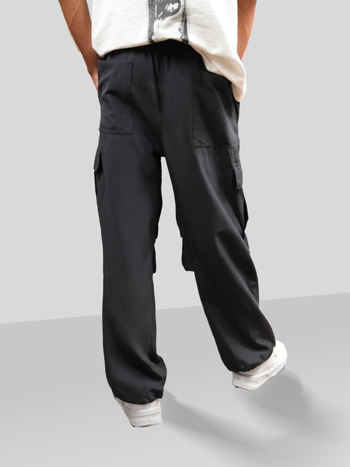 VIRAL Grey Parachute Pants Loose Fit