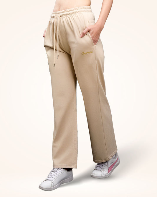 Beige A-Line Bomber Pants for Women