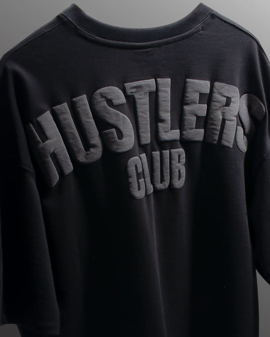 Hustlers Club Oversized Heavy French Cotton T-Shirt (Black)
