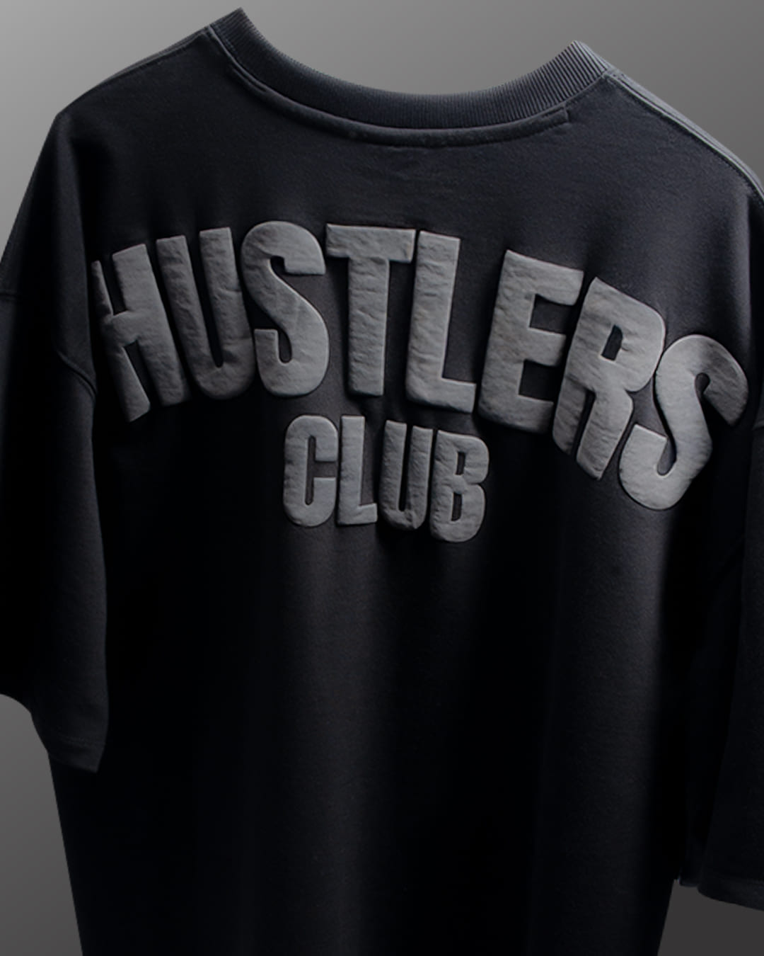 Hustlers Club Oversized Heavy French Cotton T-Shirt (Black)