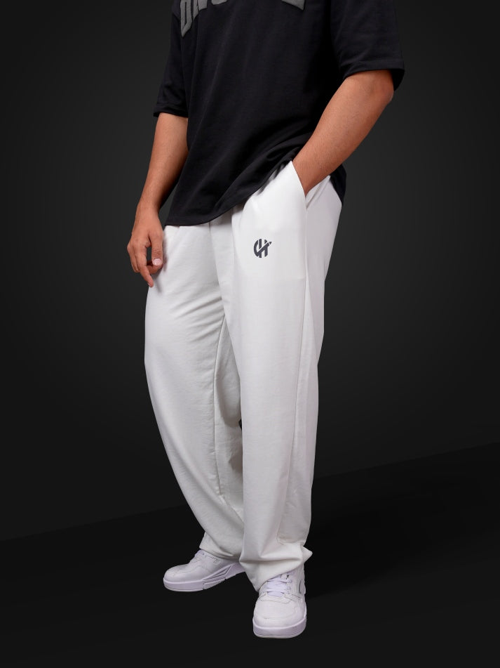 Straight White Heavy Weight Joggers