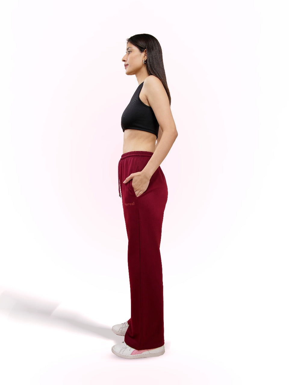 Cherry Red A-Line Bomber Pants for Women