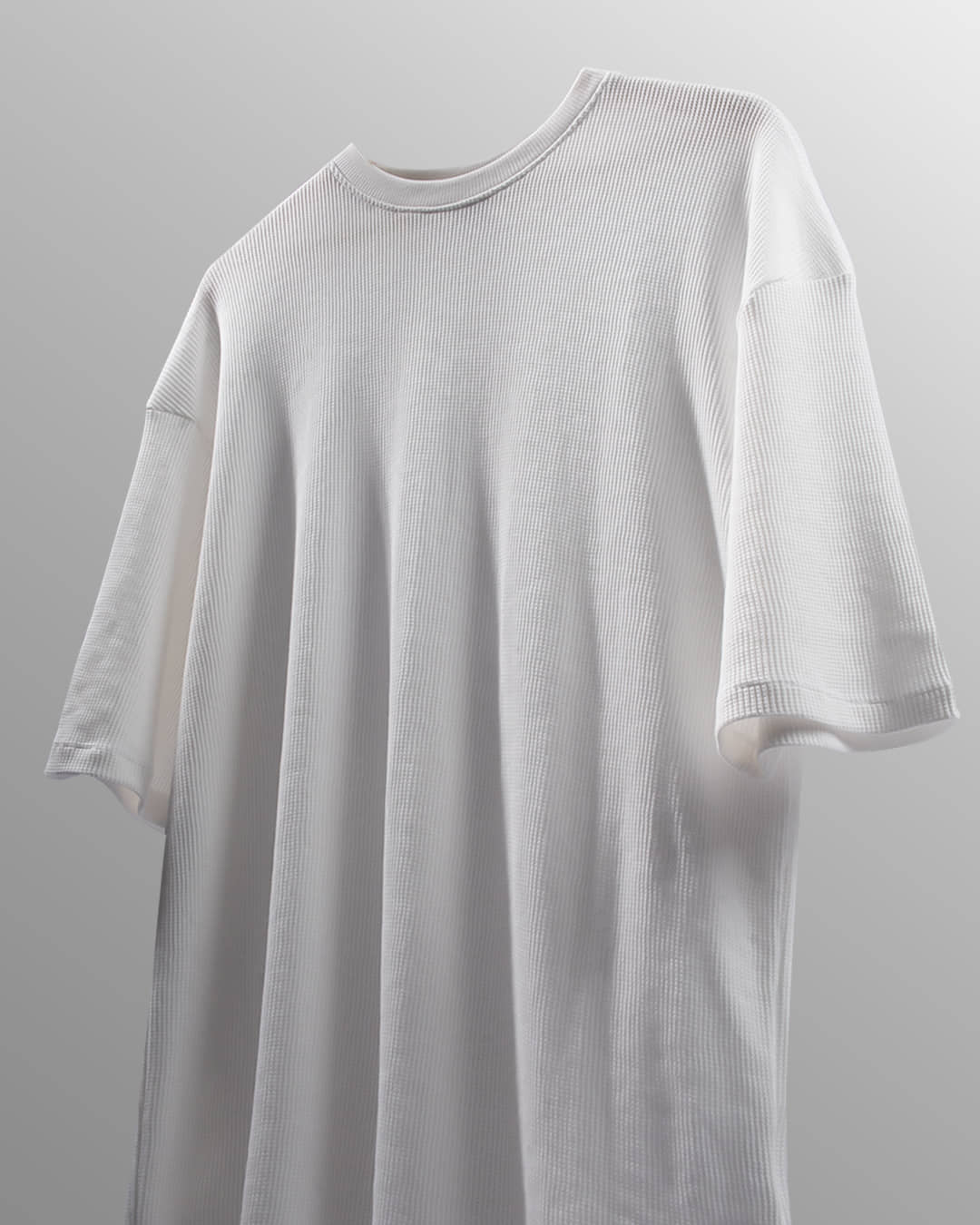 Premium 250 GSM Waffle Knit Oversized T-Shirt (Off White)