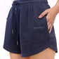 Navy Milange Sweat Shorts For Women