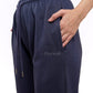 Navy Milange A-Line Bomber Pants