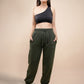 Olive Green Gathered Joggers