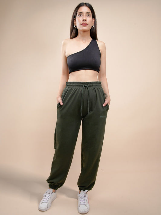 Olive Green Gathered Joggers