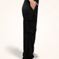 Black Cargo Track Pants for Women