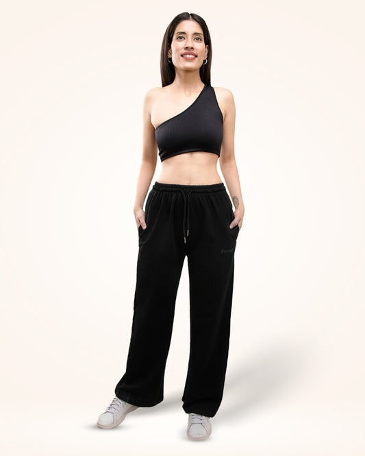 Black A-Line Bomber Pants for Women