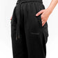 Black Gathered Joggers for Women