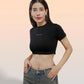 Black 100% Cotton Crop Top