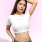 White 100% Cotton Crop Top