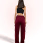 Cherry Red Cargo Track Pants
