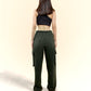 Olive Green Cargo Track Pants