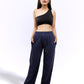 Navy Milange A-Line Bomber Pants